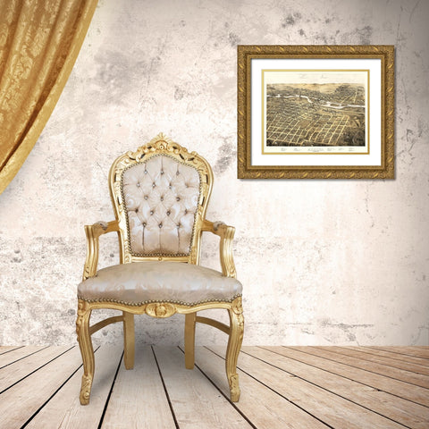 Aurora Illinois - Ruger 1867 Gold Ornate Wood Framed Art Print with Double Matting by Ruger