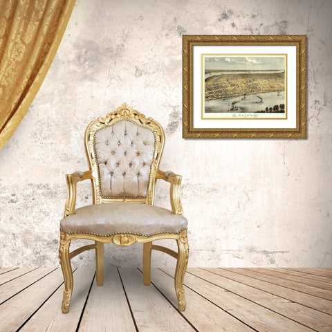 Cairo Illinois - Ruger 1867 Gold Ornate Wood Framed Art Print with Double Matting by Ruger