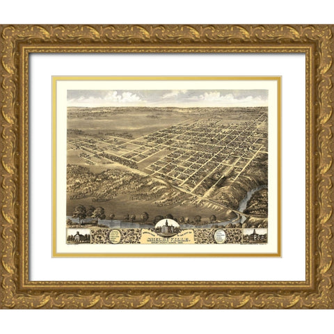 Shelbyville Illinois - Ruger 1869 Gold Ornate Wood Framed Art Print with Double Matting by Ruger