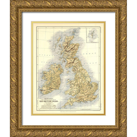 Geological British Isles - Johnston Gold Ornate Wood Framed Art Print with Double Matting by Johnston