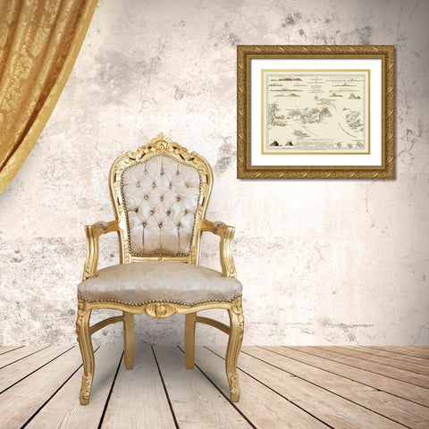 Virgin Islands United States - Jefferys 1775 Gold Ornate Wood Framed Art Print with Double Matting by Jefferys