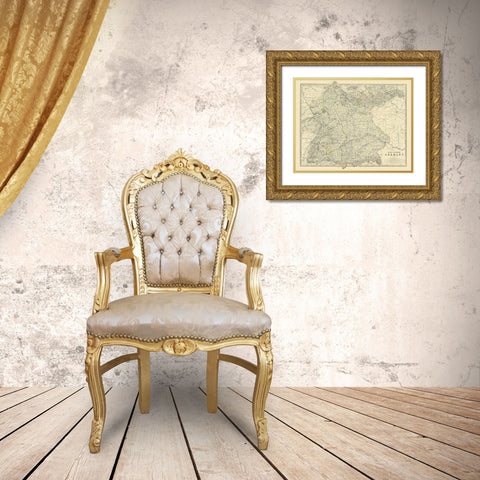 Southwest Germany - Johnston 1861 Gold Ornate Wood Framed Art Print with Double Matting by Johnston