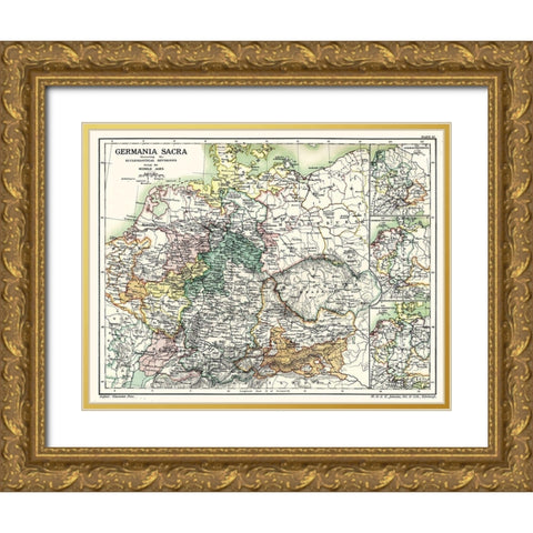 Religion Germany - Poole 1902 Gold Ornate Wood Framed Art Print with Double Matting by Poole