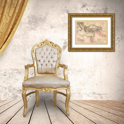 Ancient Egypt Carthage Persepolis Iran Gold Ornate Wood Framed Art Print with Double Matting by Black