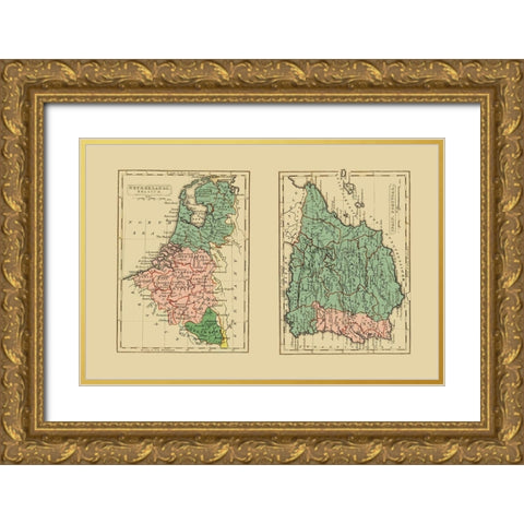 Europe Netherlands Belgium Spain Portugal Gold Ornate Wood Framed Art Print with Double Matting by Gray