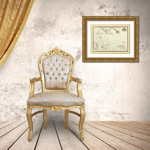 Oceania - Garnier 1860 Gold Ornate Wood Framed Art Print with Double Matting by Garnier