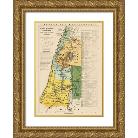 Palestine Israel - Strobridge 1881 Gold Ornate Wood Framed Art Print with Double Matting by Strobridge