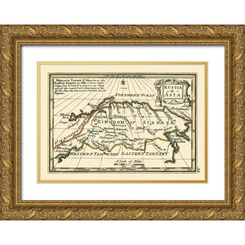 Asia Russia - Bowen 1758 Gold Ornate Wood Framed Art Print with Double Matting by Bowen
