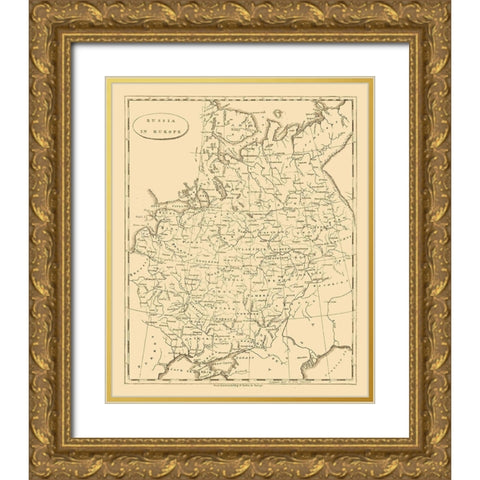 Europe Russia - Arrowsmith 1812 Gold Ornate Wood Framed Art Print with Double Matting by Arrowsmith