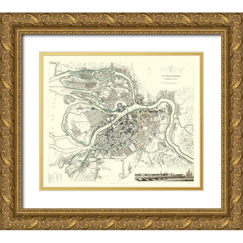 Saint Petersburg Russia Europe - Baldwin 1834 Gold Ornate Wood Framed Art Print with Double Matting by Baldwin