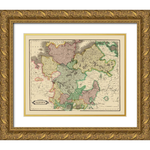 Lower Saxony Germany - Hamilton 1831 Gold Ornate Wood Framed Art Print with Double Matting by Hamilton