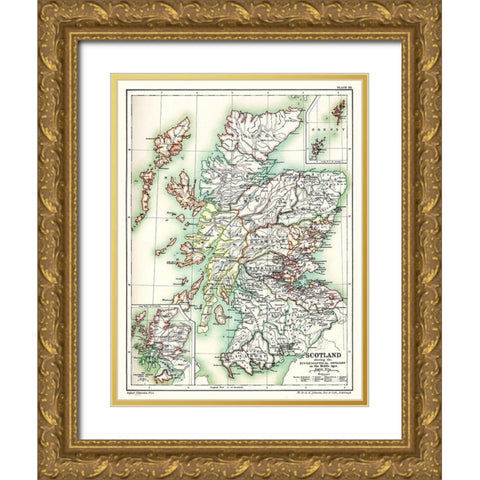 Religion Scotland - Poole 1902 Gold Ornate Wood Framed Art Print with Double Matting by Poole