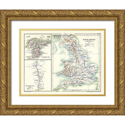 Roman Britain - Poole 1902 Gold Ornate Wood Framed Art Print with Double Matting by Poole