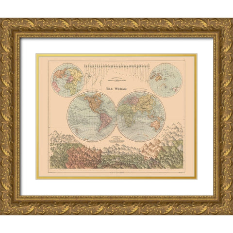 Mountain Heights World - Black 1867 Gold Ornate Wood Framed Art Print with Double Matting by Black