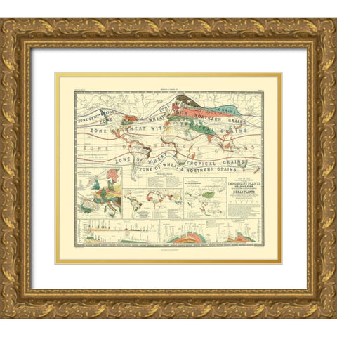 World Cultivation Grains - Johnston Gold Ornate Wood Framed Art Print with Double Matting by Johnston