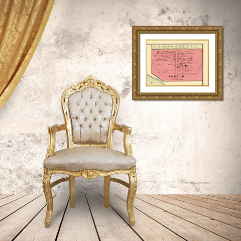 Concord Kentucky Landowner - Titus 1877 Gold Ornate Wood Framed Art Print with Double Matting by Titus