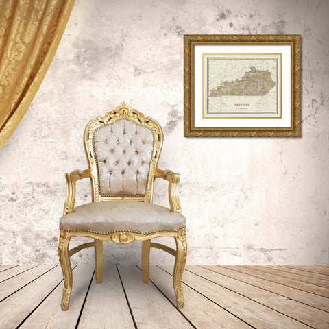 Kentucky - Putnam 1838 Gold Ornate Wood Framed Art Print with Double Matting by Putnam