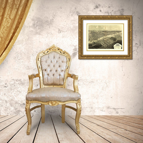 Bay City Michigan - Ruger 1867 Gold Ornate Wood Framed Art Print with Double Matting by Ruger