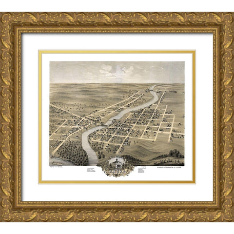 Anoka Minnesota - Ruger 1869 Gold Ornate Wood Framed Art Print with Double Matting by Ruger