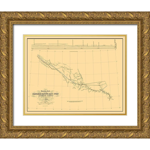 Northern Pacific Railroad Preliminary Survey 1 Gold Ornate Wood Framed Art Print with Double Matting by Wagner