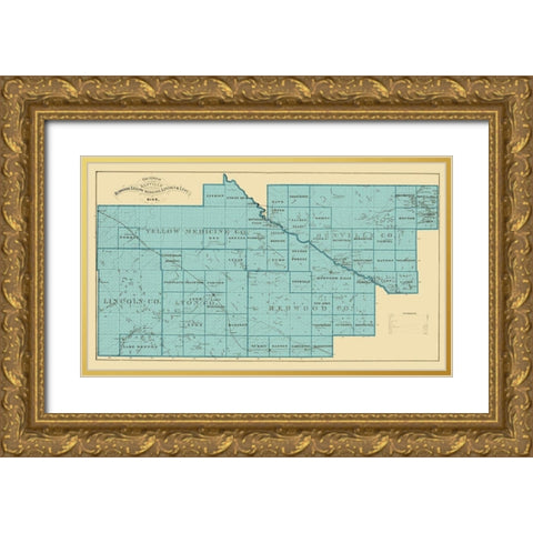 Redwood Yellow Medicine Lincoln Lyon Minnesota Gold Ornate Wood Framed Art Print with Double Matting by Andreas