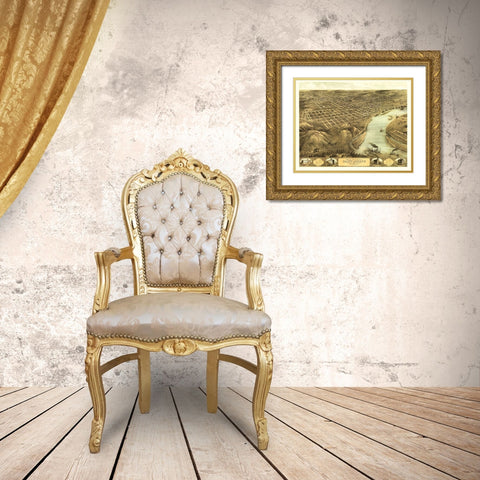 Saint Joseph Missouri - Ruger 1868 Gold Ornate Wood Framed Art Print with Double Matting by Ruger