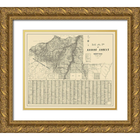 Carbon Montana Landowner - Gibson 1912 Gold Ornate Wood Framed Art Print with Double Matting by Gibson