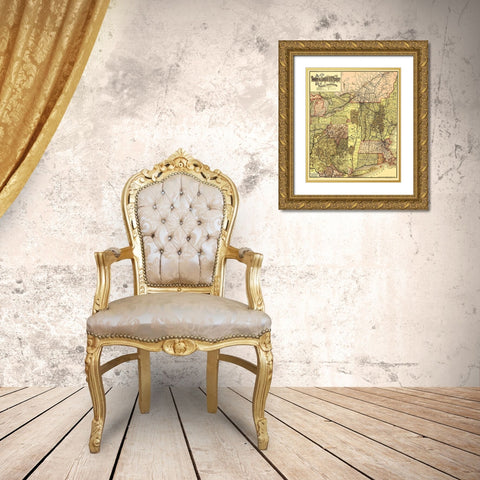 Boston and Lowell Railroad System - Avery 1886 Gold Ornate Wood Framed Art Print with Double Matting by Avery