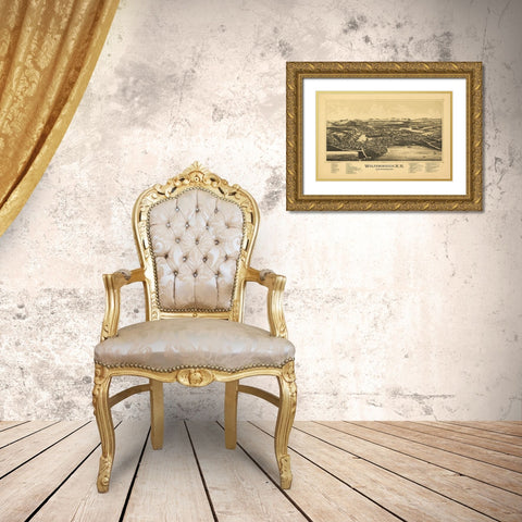 Wolfeborough New Hampshire -Norris 1889 Gold Ornate Wood Framed Art Print with Double Matting by Norris