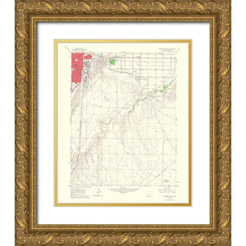East Pueblo Southeast Colorado Quad - USGS 1960 Gold Ornate Wood Framed Art Print with Double Matting by USGS