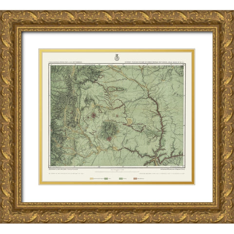 New Mexico New Mexico Economic Sheet - US Army Gold Ornate Wood Framed Art Print with Double Matting by US Army