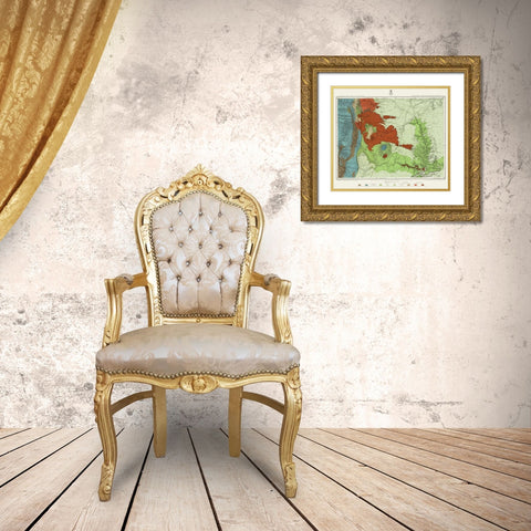 New Mexico North New Mexico Sheet - US Army 1881 Gold Ornate Wood Framed Art Print with Double Matting by US Army