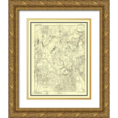 Long Valley Nevada Sheet - USGS 1894 Gold Ornate Wood Framed Art Print with Double Matting by USGS