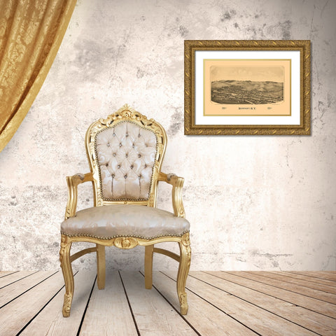 Newport New York - Burleigh 1890 Gold Ornate Wood Framed Art Print with Double Matting by Burleigh