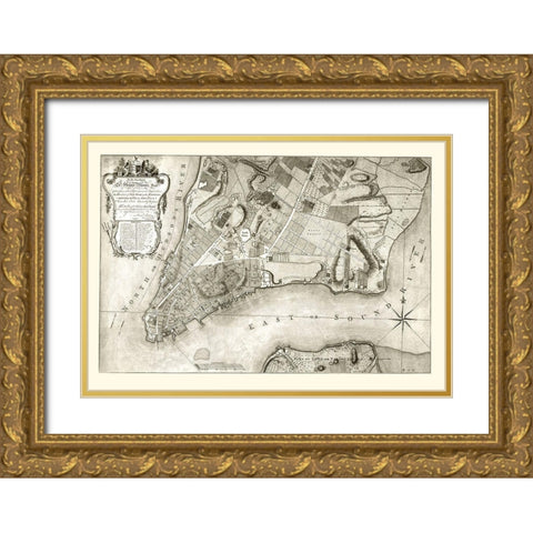 New York New York Planning - Ratzen 1767 Gold Ornate Wood Framed Art Print with Double Matting by Ratzen