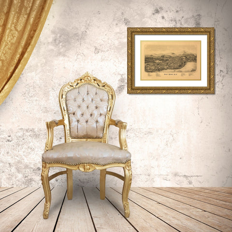 Port Henry New York - Burleigh 1889 Gold Ornate Wood Framed Art Print with Double Matting by Burleigh