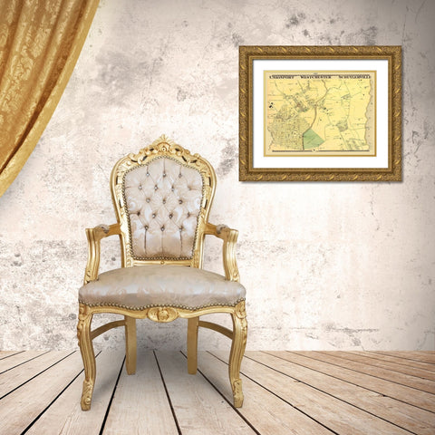 Union Port, Westchester New York Landowner Gold Ornate Wood Framed Art Print with Double Matting by Beers