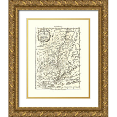 New York - Kitchin 1778 Gold Ornate Wood Framed Art Print with Double Matting by Kitchin