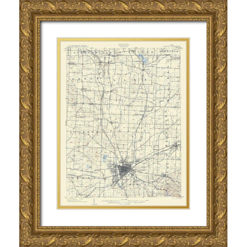 Canton Ohio Quad - USGS 1903 Gold Ornate Wood Framed Art Print with Double Matting by USGS