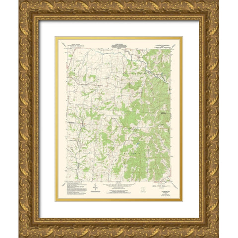 Clearport Ohio Quad - USGS 1961 Gold Ornate Wood Framed Art Print with Double Matting by USGS