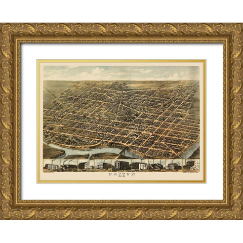 Dayton Ohio - Ruger 1870 Gold Ornate Wood Framed Art Print with Double Matting by Ruger