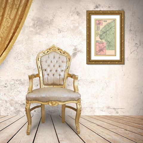 Euclid Ohio Landowner - Cram 1874 Gold Ornate Wood Framed Art Print with Double Matting by Cram