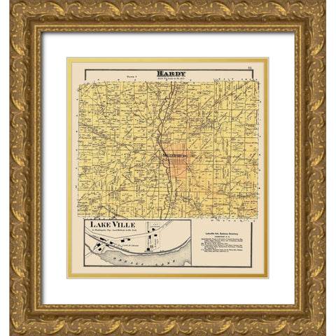 Hardy Ohio Landowner - Cring 1875 Gold Ornate Wood Framed Art Print with Double Matting by Cring