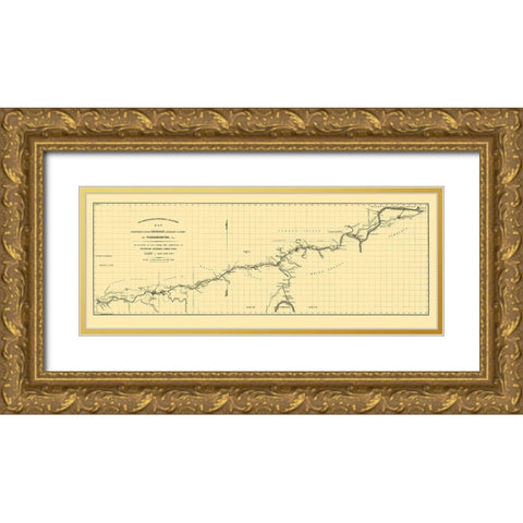 Hillsborough and Cincinnati Railroad - Jacobil Gold Ornate Wood Framed Art Print with Double Matting by Jacobil