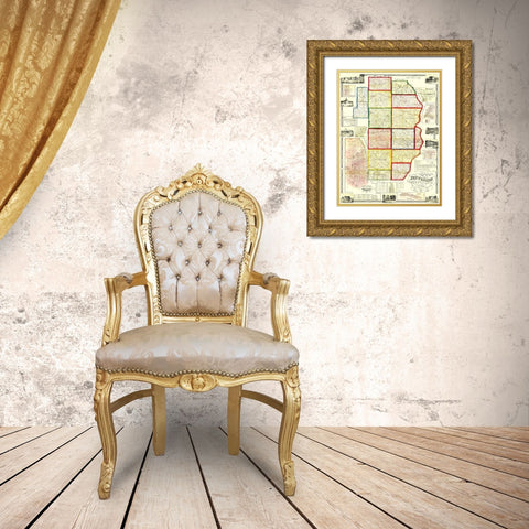 Jefferson Ohio Landowner - Lee 1856 Gold Ornate Wood Framed Art Print with Double Matting by Lee