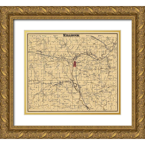 Killbuck Ohio Landowner - Cring 1876 Gold Ornate Wood Framed Art Print with Double Matting by Cring