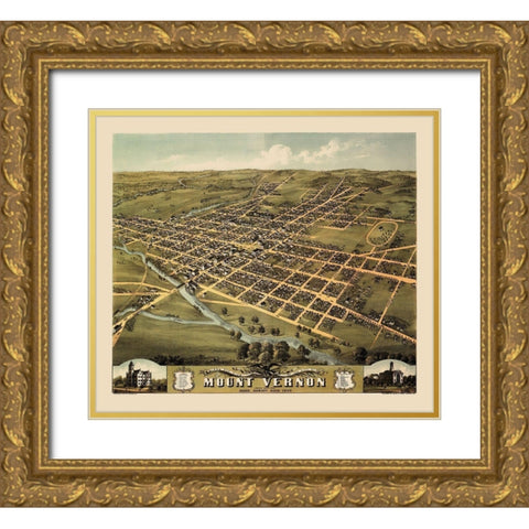 Mount Vernon Ohio - Ruger 1870 Gold Ornate Wood Framed Art Print with Double Matting by Ruger