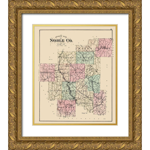 Noble Ohio - Wall 1876 Gold Ornate Wood Framed Art Print with Double Matting by Wall