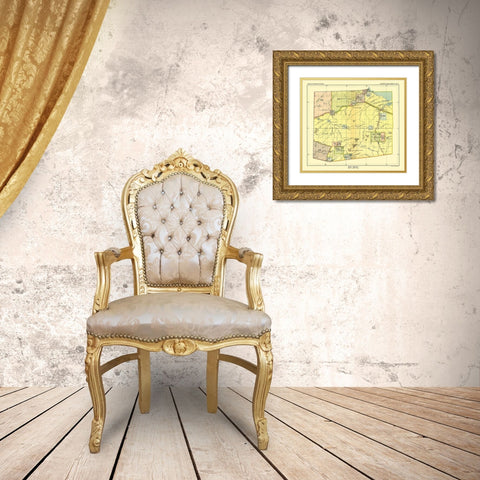 Ohio - Detail - Hoen 1896 Gold Ornate Wood Framed Art Print with Double Matting by Hoen