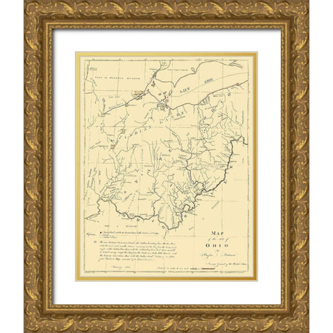 Ohio - Putnam 1804 Gold Ornate Wood Framed Art Print with Double Matting by Putnam